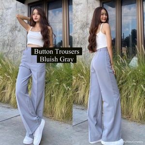 Highwaist Trousers in Bluish Gray